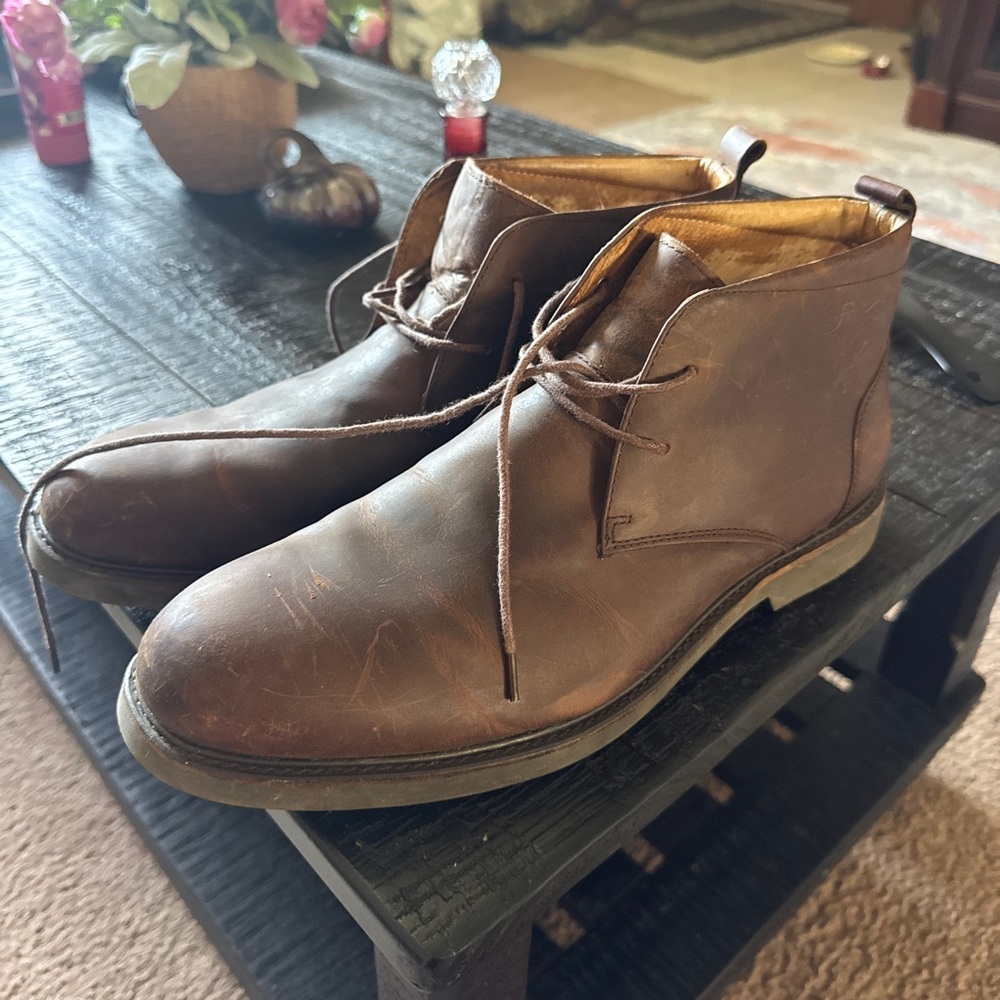 Thad Stuart Brown Leather Chukkas size 45